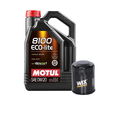 5L Motul 8100 ECO-LITE 0W20 Wix Filter Motor Oil Change Kit API SP-RC