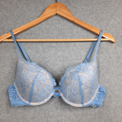 Berlei Temple Luxe Lace Level 1 Push Up Bra Womens 14B Blue Convertible