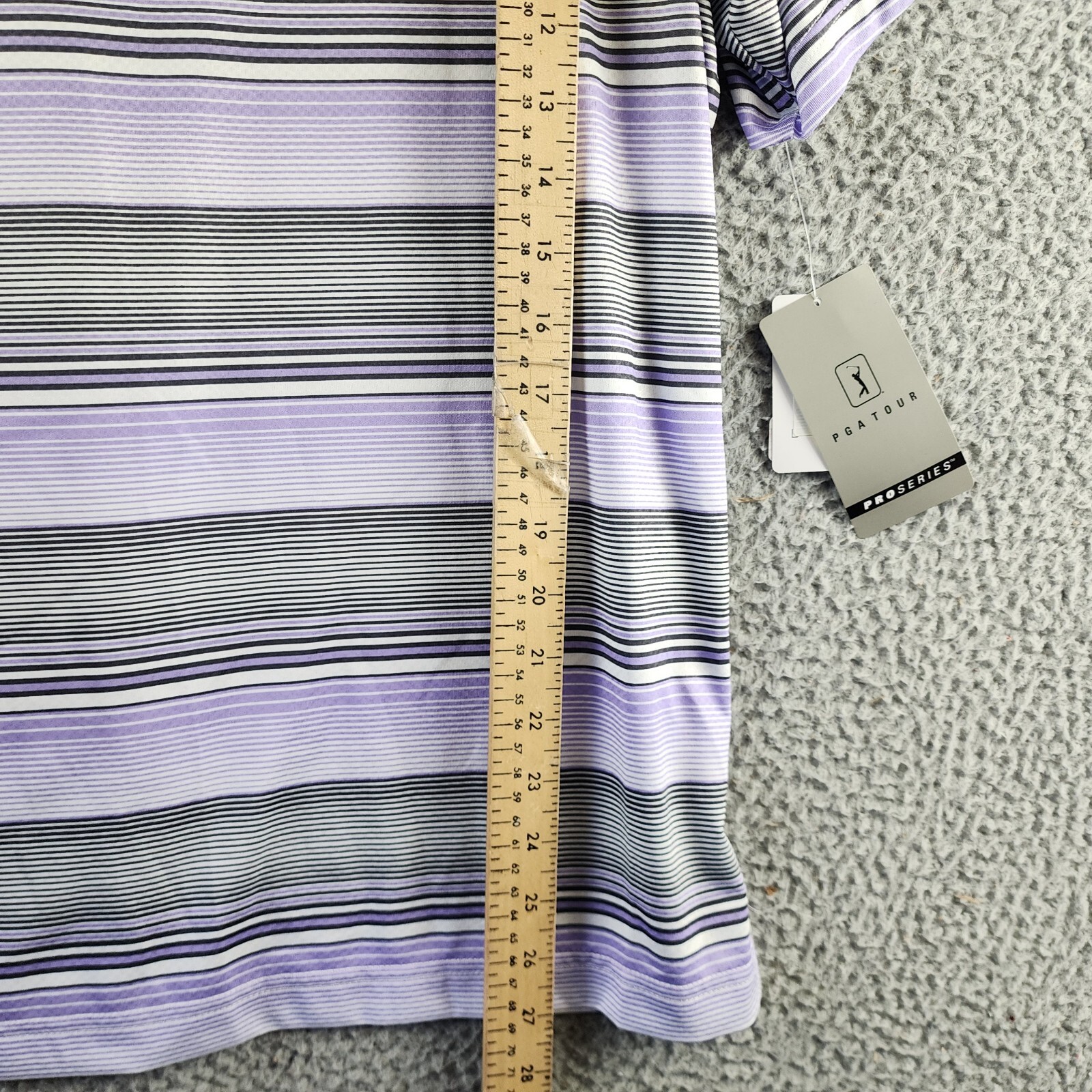 Pga Tour Linear Energy Textured Performance Golf Polo Shirt Men's S Iron Gate - Picture 6 of 16