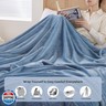 Queen Size Fleece Blanket for Bed, Dusty Blue Soft Warm Fuzzy Cozy Throw Blankets for Women Men Gift, Plush Microfiber Flannel Blanket Suitable for All Seasons, 90x90 Inches