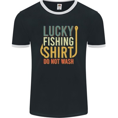 T-Shirt Ringer Pour Hommes Lucky Fishing Ne Pas Laver Drôle 2 FotL
