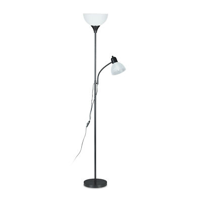 vloerlamp met leeslamp - staande lamp - woonkamer - modern - zwart