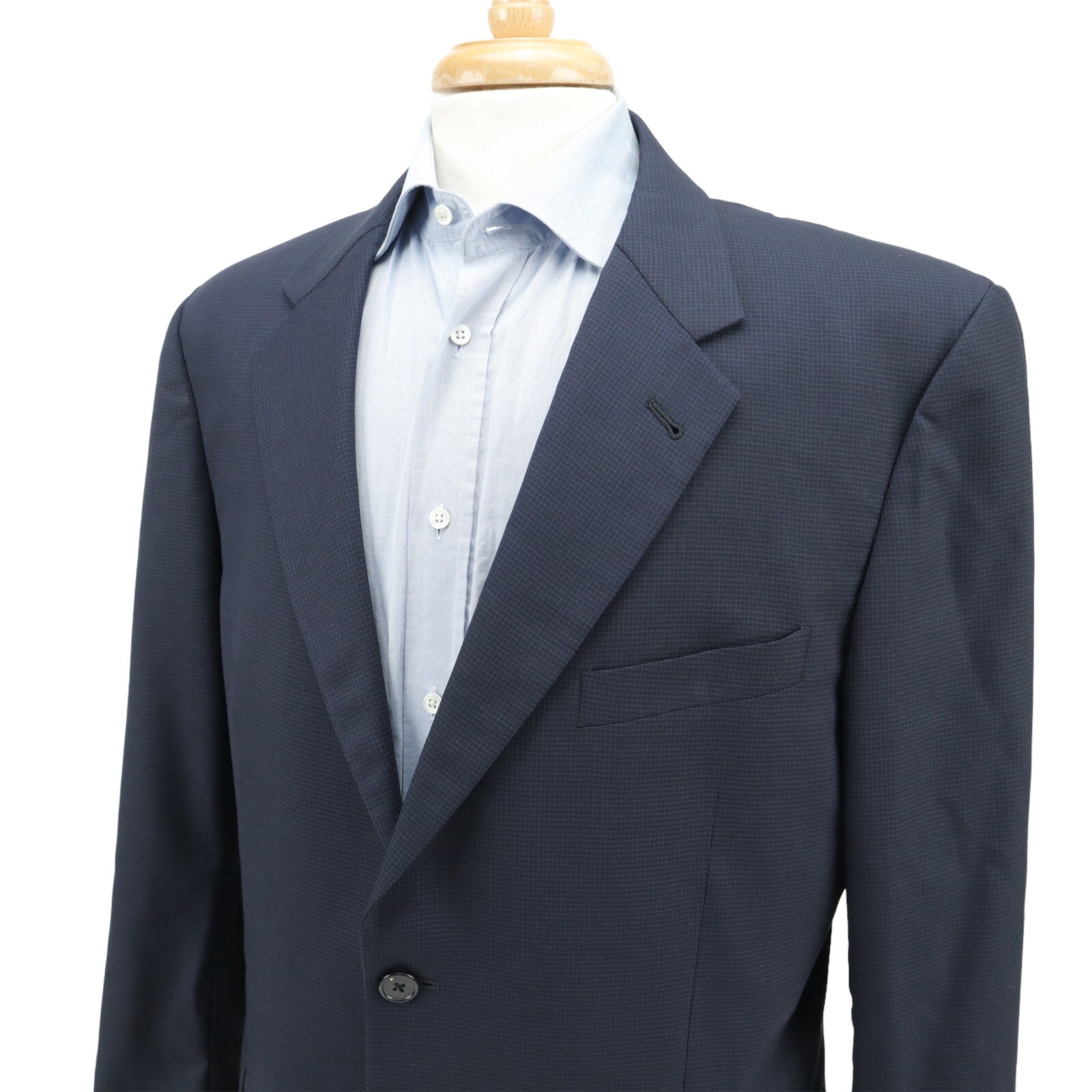 Ｎ  Joseph Abboud Navy Blue Mini Check 100% Wool Blazer Sport