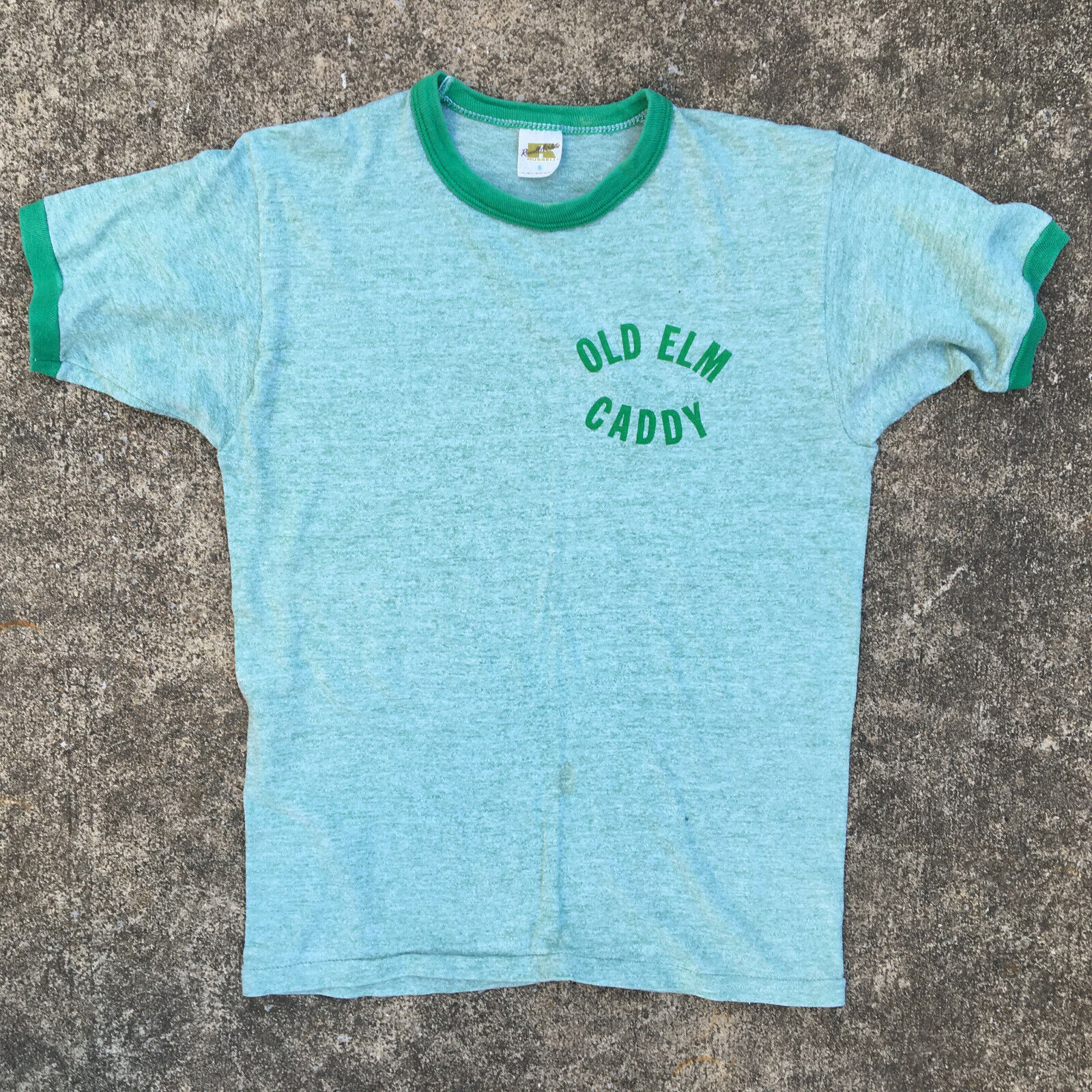Vintage Kids Youth Rayon Tri Blend Heather Green Ringer 70s Vintage Kids Youth Rayon Tri Blend Heather Green Ringer 70s
