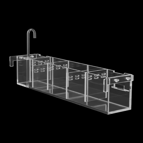 5 Grids Acrylic Fish Tank Filter Box Hanging Water Purifier Aquatic Filter Box