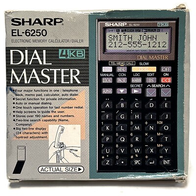 VTG Sharp EL-6250, 4KB Dial Master, Memory Calculator Dialer MINT COMPLETE