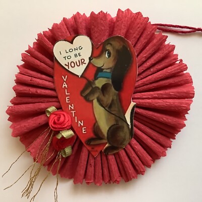 Dog Valentine s Day feather tree ornaments gift tags item# 41-2