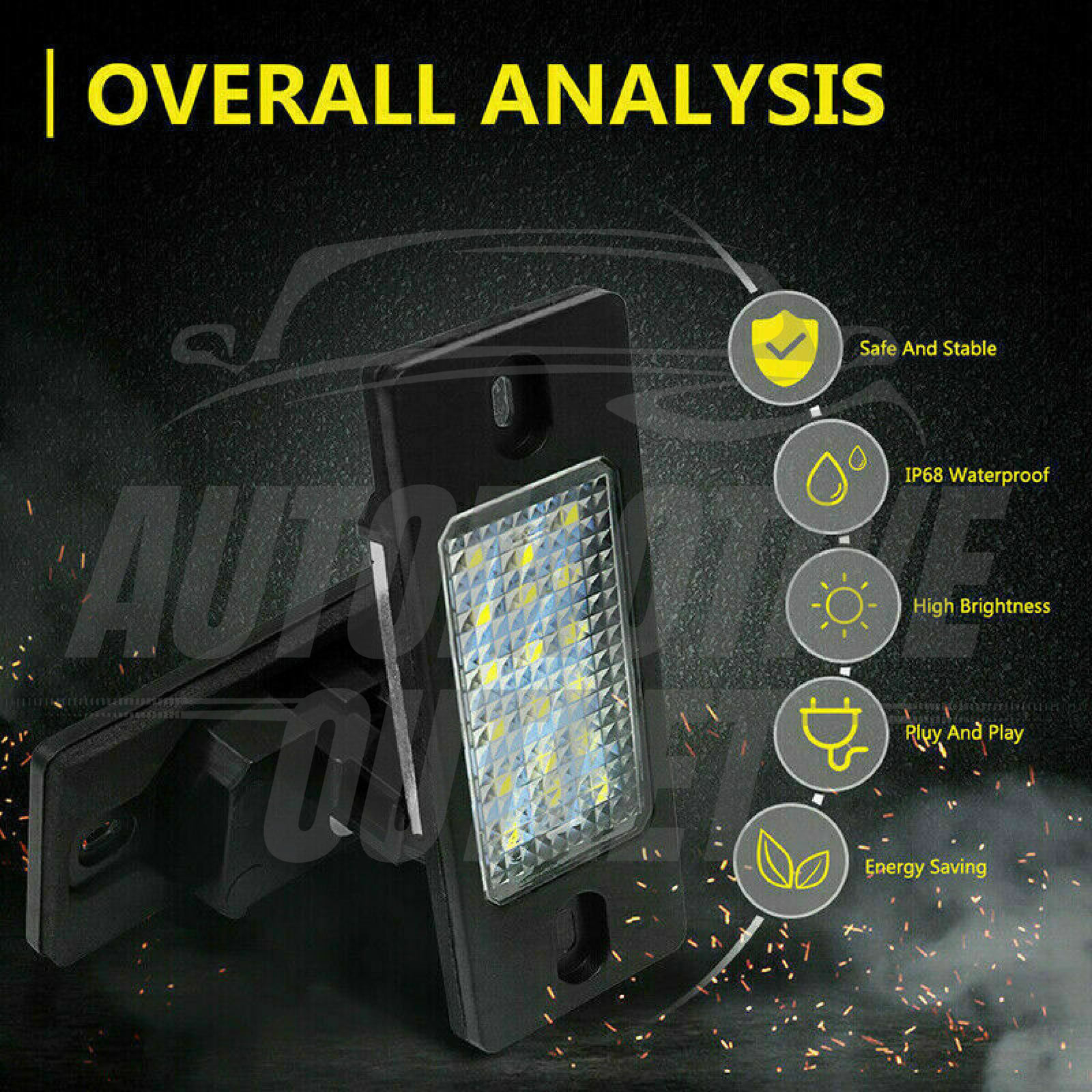 2x LED LICENSE NUMBER PLATE LIGHT LAMP BULB FOR VW GOLF TOUAREG PASSAT TIGUAN 5N 9