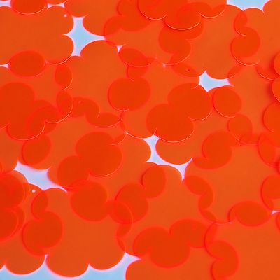 Flower Vinyl Shape 1.5'' Orange Go Go Fluorescent Edge Glow