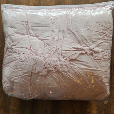 Pottery Barn Teen LoveShackFancy Ruffle Bow Twin Quilt Blush