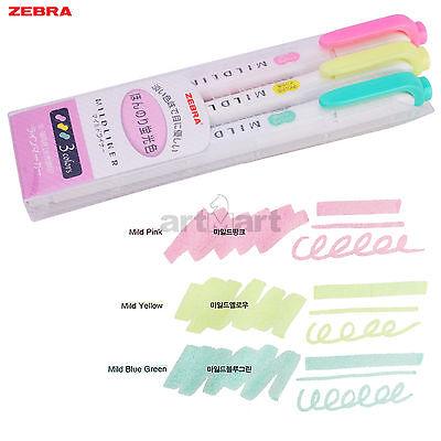 Zebra Mildliner Paint Markers Pen Double Ended 5 Colors Highlighter Set WKT7-3C