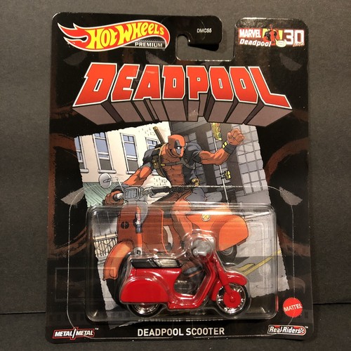 Hot Wheels Deadpool Scooter Red Marvel Premium | eBay
