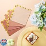 Saypacck 100 Pack Scalloped Cocktail Napkins with Gold Foil Accents Beverage Napkins Scalloped Disposable Paper Napkins for Wedding Shower Baby Dinner Birthday Party Supplies 5 x 5'' (Earth Tone)