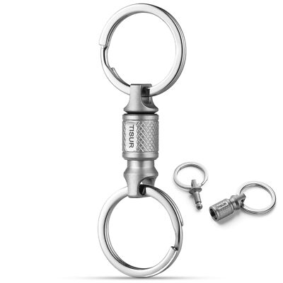 Titanium Quick Release Keychain, Retractable Key Chain Detachable Keychain Cl...