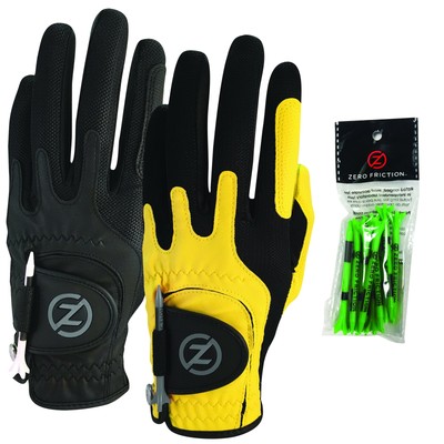 Zero Friction Male Men's Compression-Fit Synthetic Golf Glove 2 Pack Universa...