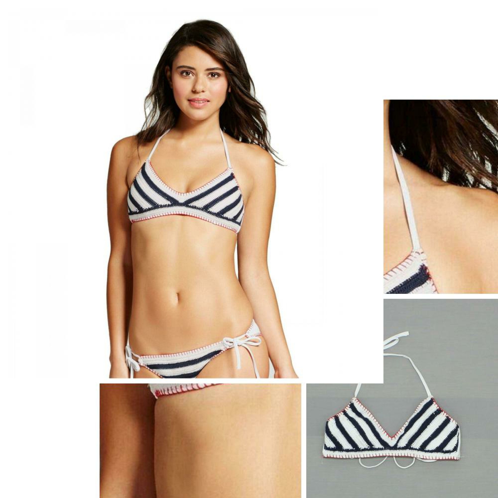 white bralette swim top