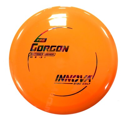 DISC GOLF INNOVA PRO GORGON DISTANCE DRIVER 173-5g ORANGE W/ PARTY FOIL
