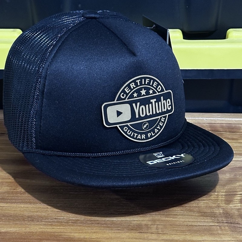 Certified YouTube Guitar Player Trucker Hat Black SnapBack