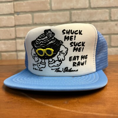 Vintage Shuck Me Oyster New Orleans Snapback Trucker Mesh Hat Cap Sunglasses