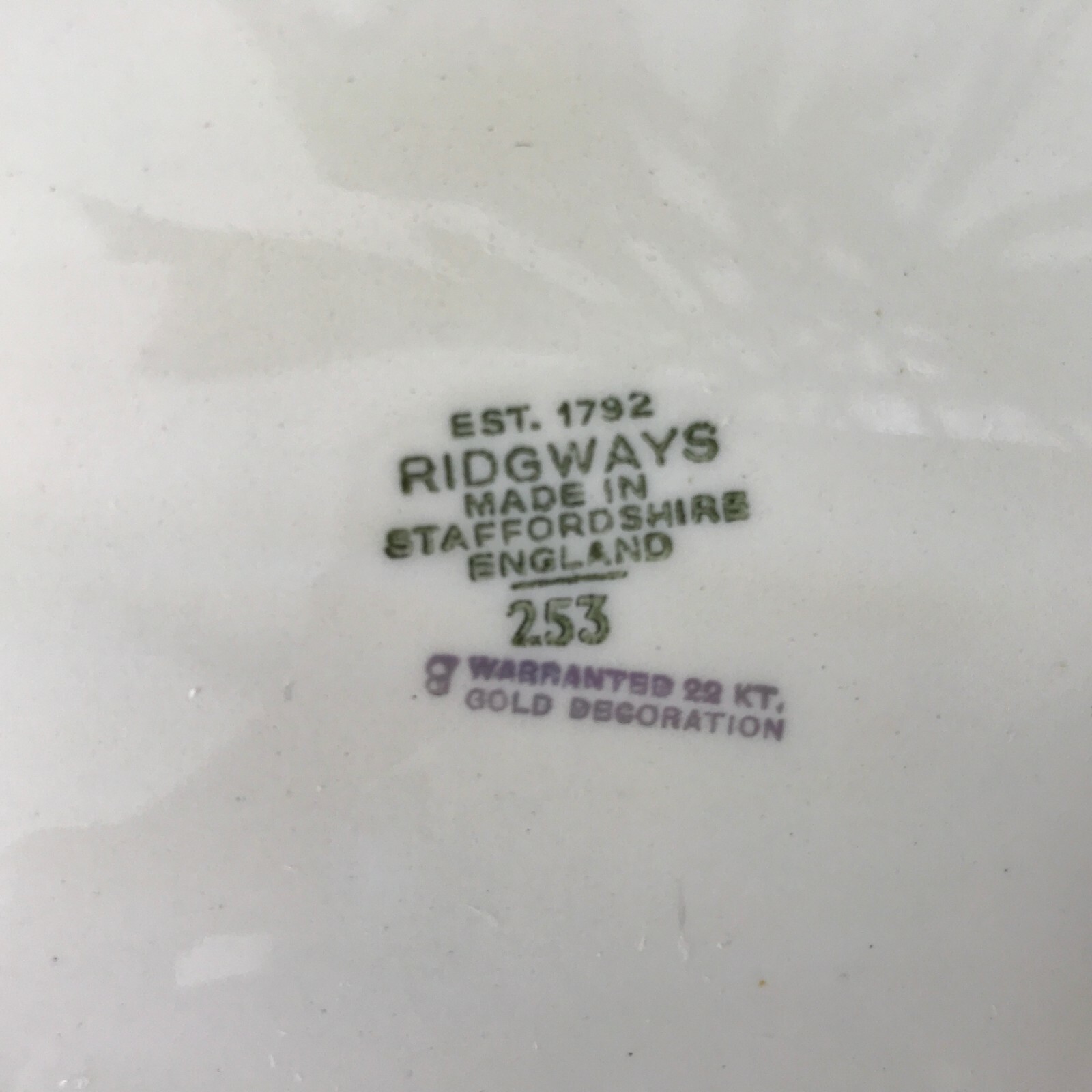 Vintage 1930s Ridgways Staffordshire England Platter 22Kt Gold Decoration