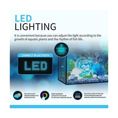 ERAARK Aquarium kit Betta Fish Tank self Cleaning, Smart Aquarium That Suppor...
