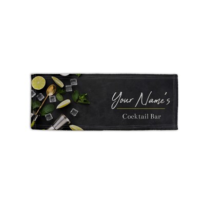 Personalised Mojito Cocktail Bar Design Microfibre Bar Towel Pub Beer Mat