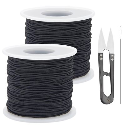 2 Rolls Stretchy String for Bracelets, 1 mm Elastic Bead String, 330 Feet Str...