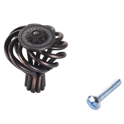 Birdcage Flower Kitchen Cabinet Knobs Bronze 35mm 1 3/8 895o