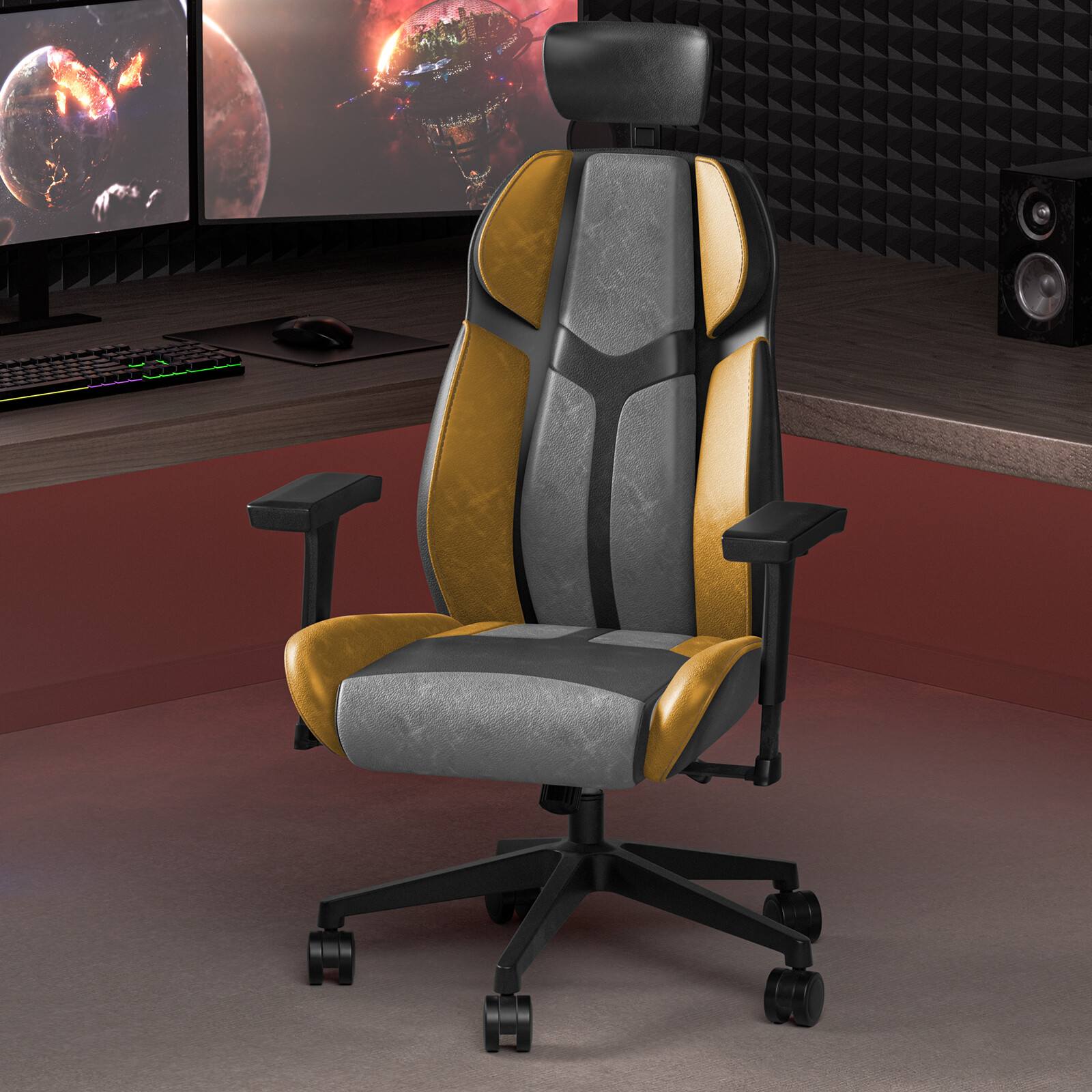 Gaming Chair for Adult Video Game Chair with PU Leather Adju