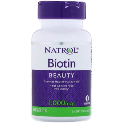 Natrol, (4 упаковки) биотин, 1000 мкг, 100 таблеток