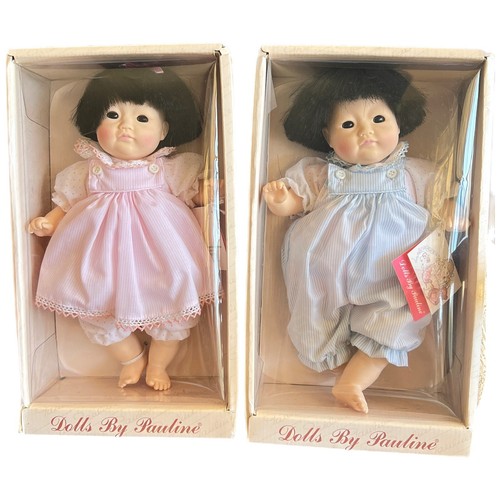Vintage Pauline Bjonness Jacobsen Soft Body Twins Ming Ming Mei Ling Asian Dolls