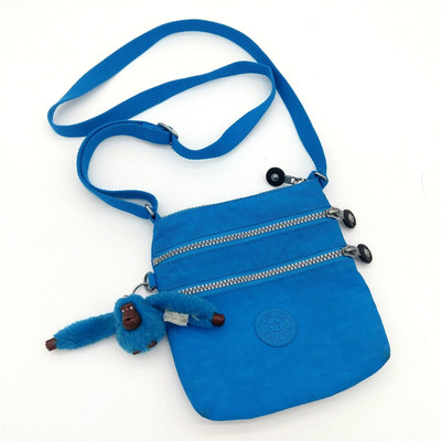 Kipling Keiko Crossbody Mini Bag Teal Purse Gorilla Keychain Monkey