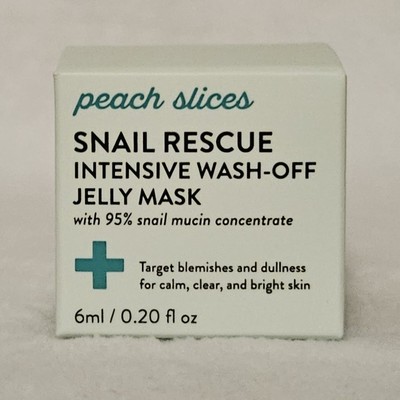 Peach Slices Snail Rescue Intensive Wash-Off Jelly Mask Travel 0.20 fl oz NEW