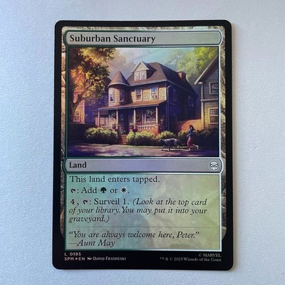 Magic the Gathering Marvel Spider Man #185 Suburban Sanctuary Foil Land