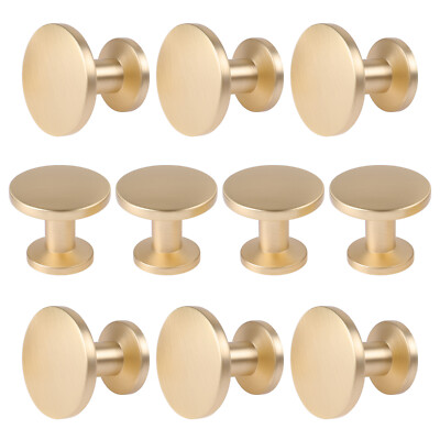 10Pcs Luxury Gold Cabinet Knobs Brushed Brass Drawer Knob Pulls Kitchen Hardware