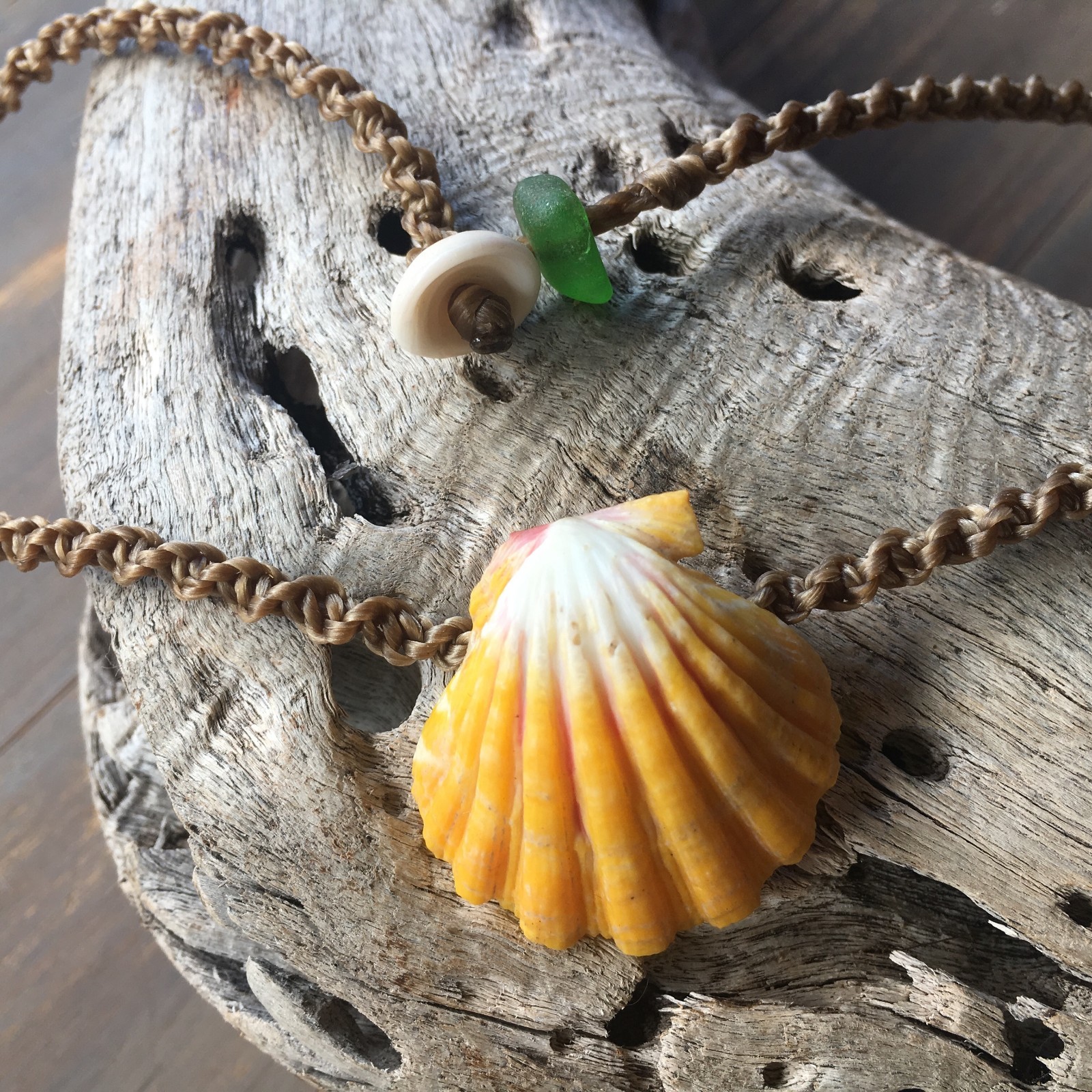 Classic Hawaiian sunrise shell necklace