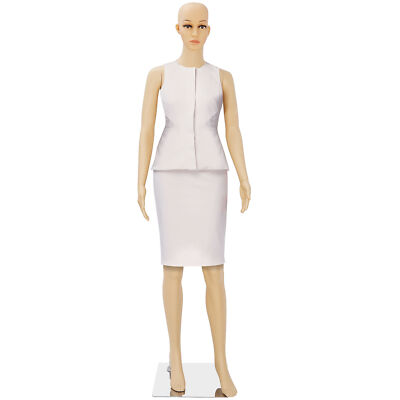 Head Turns Dress Form with Base Female Mannequin Full Body PP Realistic Display 