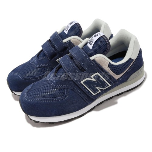 

New Balance 574 Wide NB Темно-серый ремешок Детская дошкольная повседневная обувь PV574EVN-W, 574 Wide