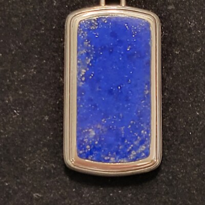 Esquire Blue Lapis Mens Dogtag Pendant