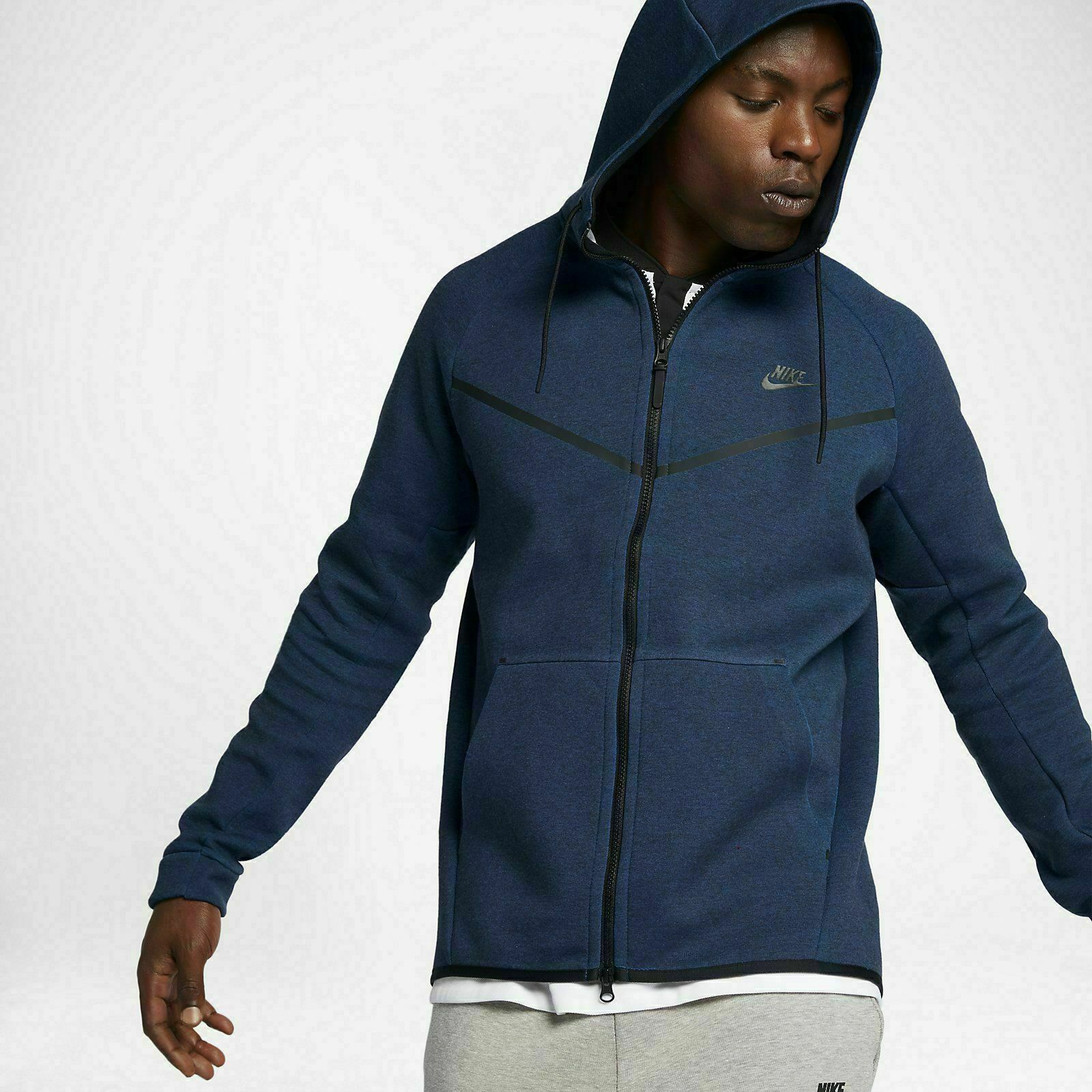 nike tech fleece blue and black