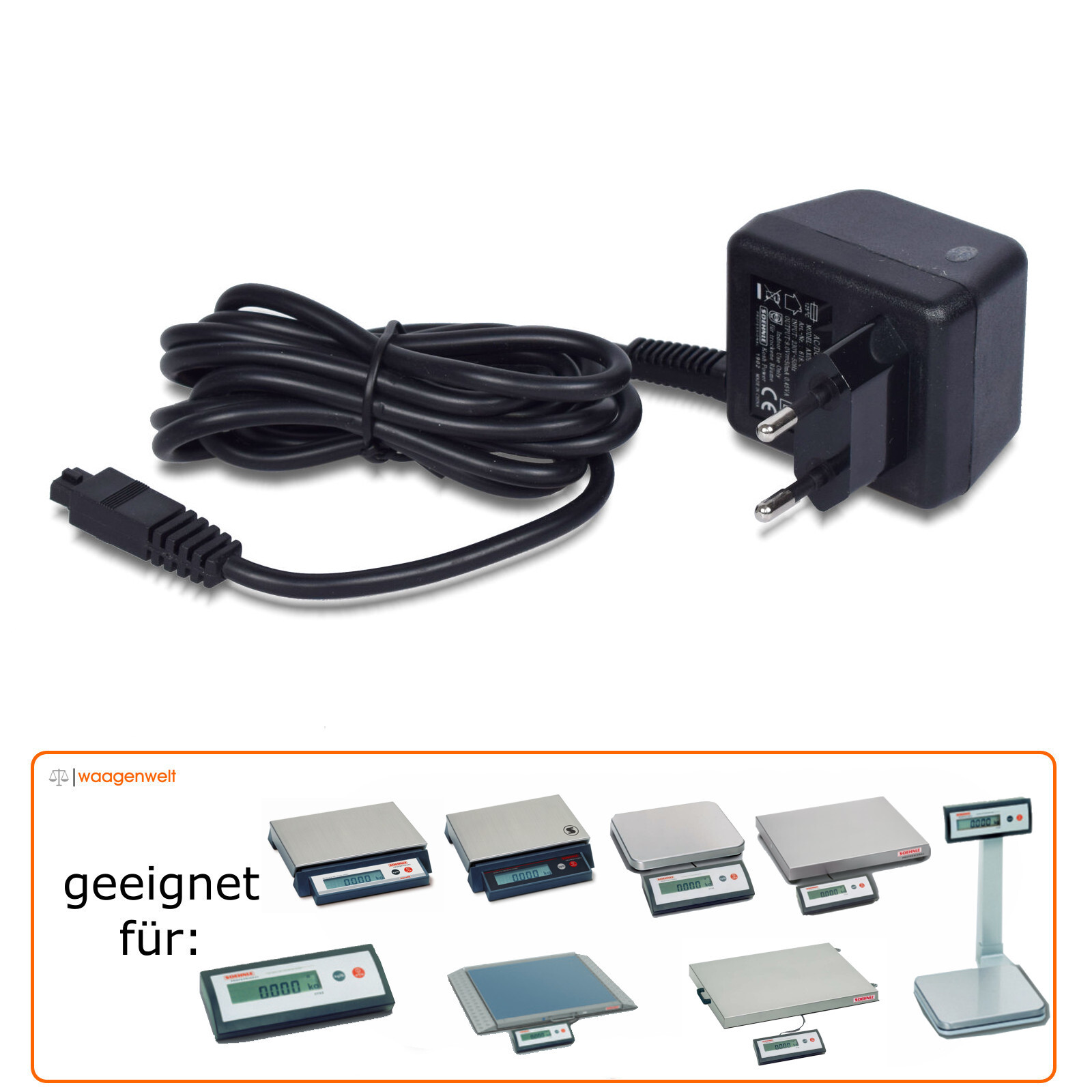 Cargador ESP Ladegerät 12V Für CAS Digitalwaagen - Netzteil Ersatz 90cm Kabel