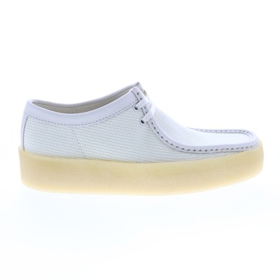 

Clarks Wallabee Cup 26166218 Мужские белые парусиновые ботинки на шнуровке Chukkas 11,5, Белый, Clarks Wallabee Cup