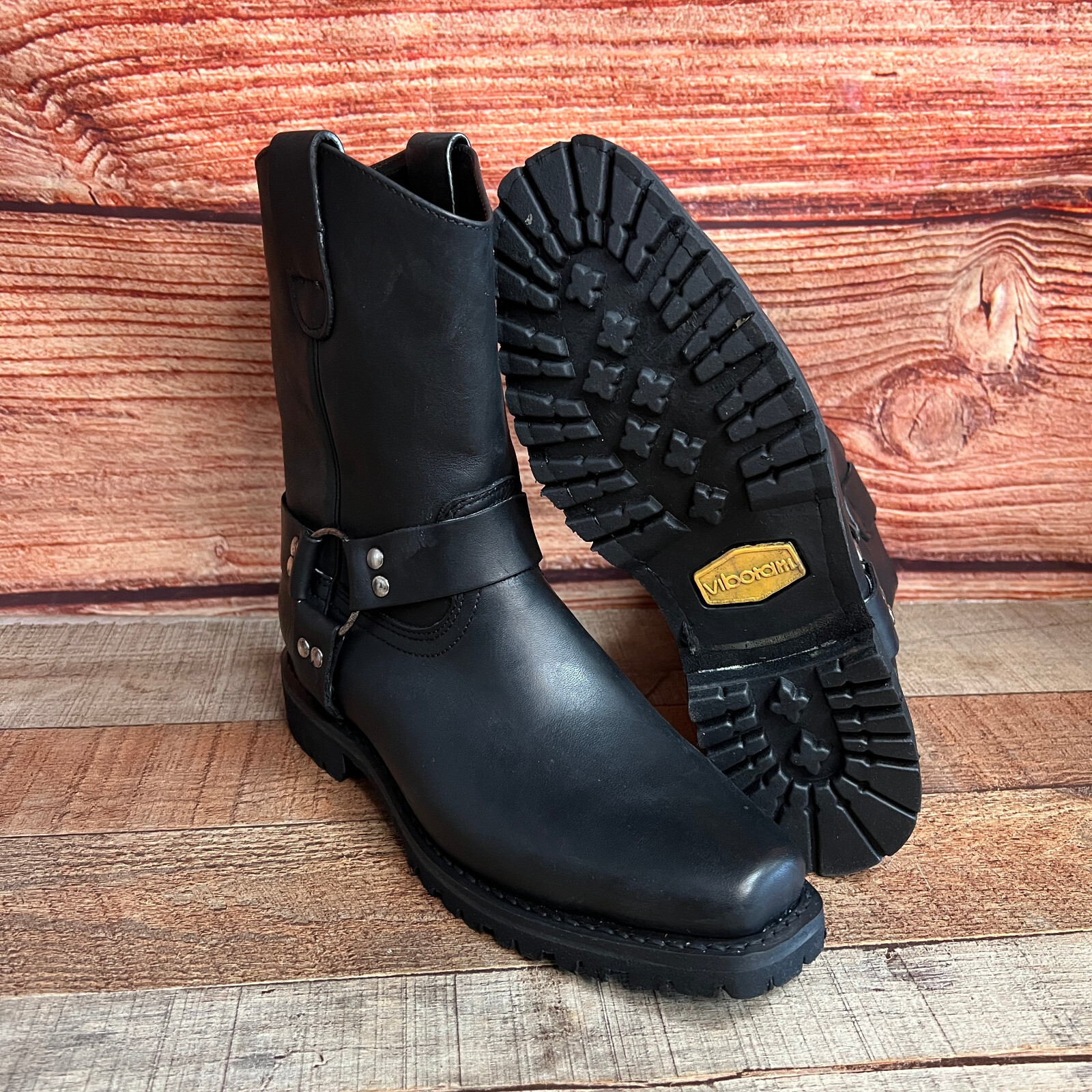 靴 ANARCHO MOUNTAINEERS PECOS BOOTS Black Vintage Very Rare Redwing Pecos Boots Steel Toe Black 8 EE