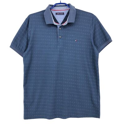TOMMY HILFIGER Herren Polka Dot Polo T-Shirt Größe L