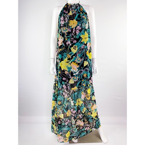ZARA【NEW】HALTER DRESS WITH FLORAL EMBROIDERY FLORAL PRINT HALTER MINI DRESS - Ecru/Yellow | ZARA United
