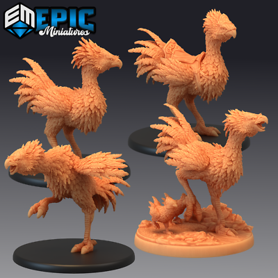 TERROR BIRD, Dungeons and Dragons Miniature, D&D Dinosaur Large Feathered Raptor