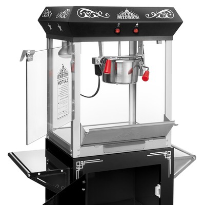 Vintage Style Popcorn Machine Maker Popper with Cart and 4-Ounce Kettle