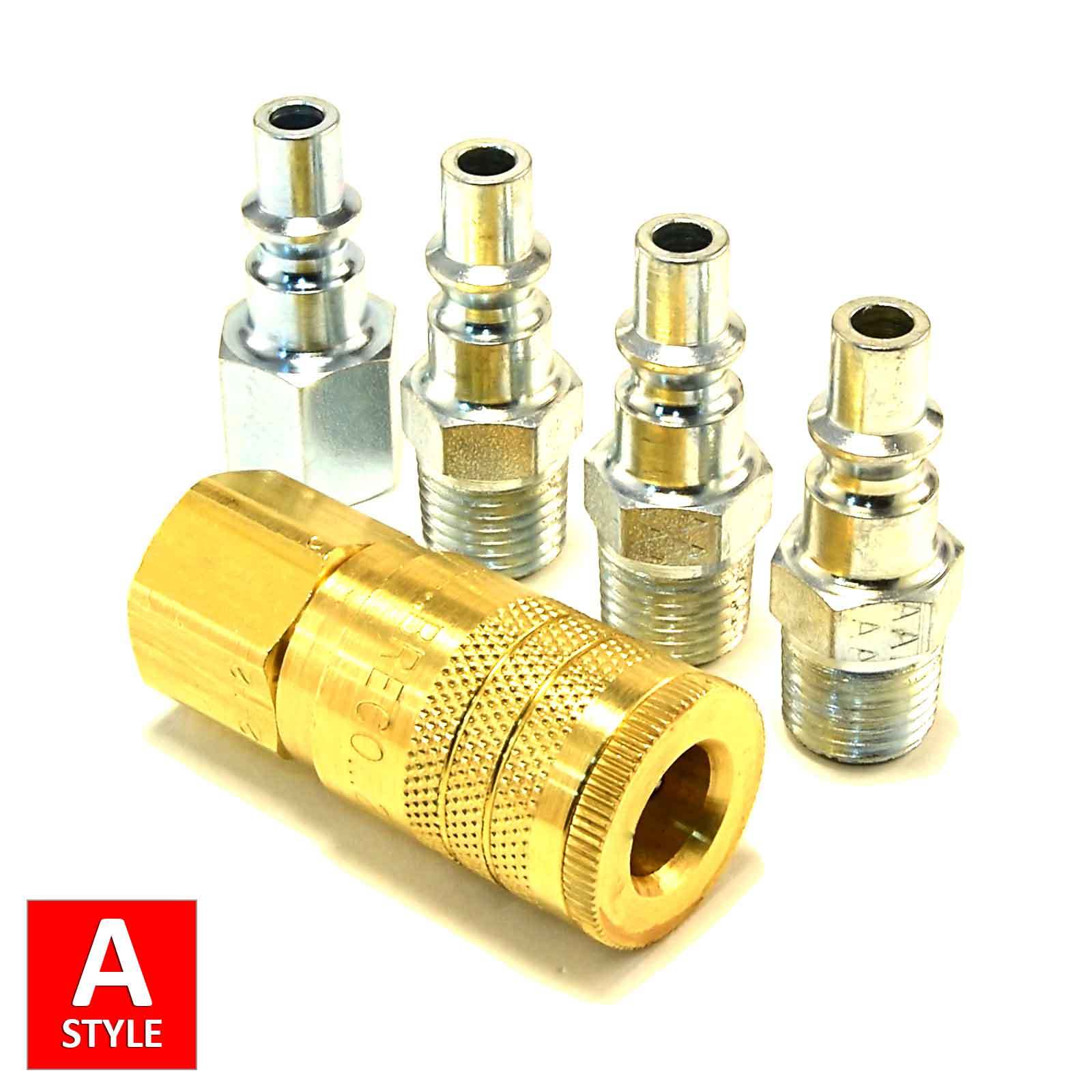 5pc Quick Coupler Set Air Hose Connector Fittings 1/4 Npt Tools Plug