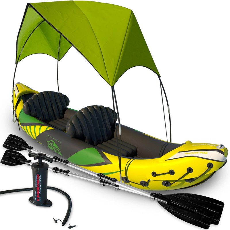 KP Inflatable Kayak 2 Person with Sun Canopy (Detachable) +