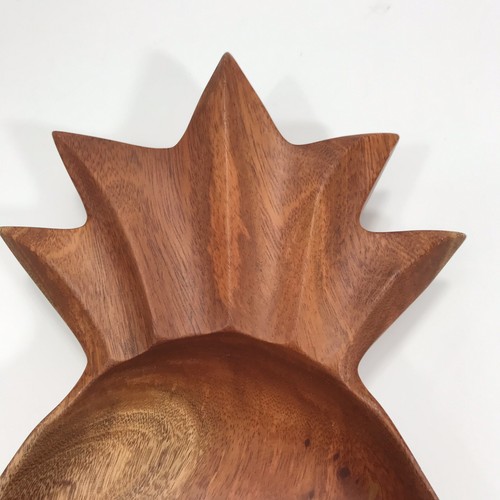 Hand Carved Wooden Pineapple Divided Serving Dish tray Made from Kamani Wood